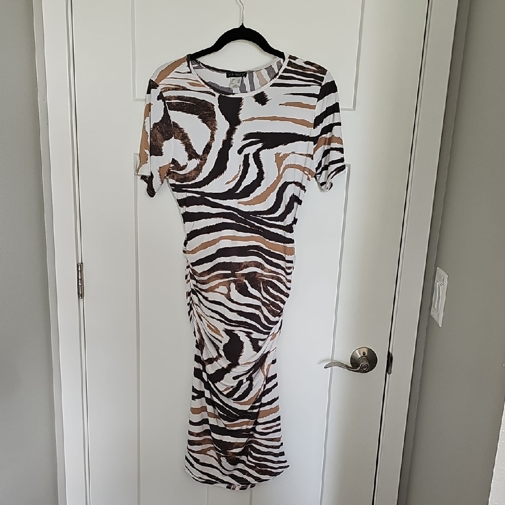 VENUS Animal Print Midi Dress